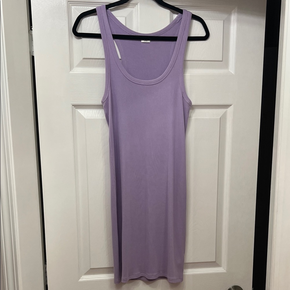 Wilfred Free Aritzia Lilac Ribbed Tank Midi Dress Size M